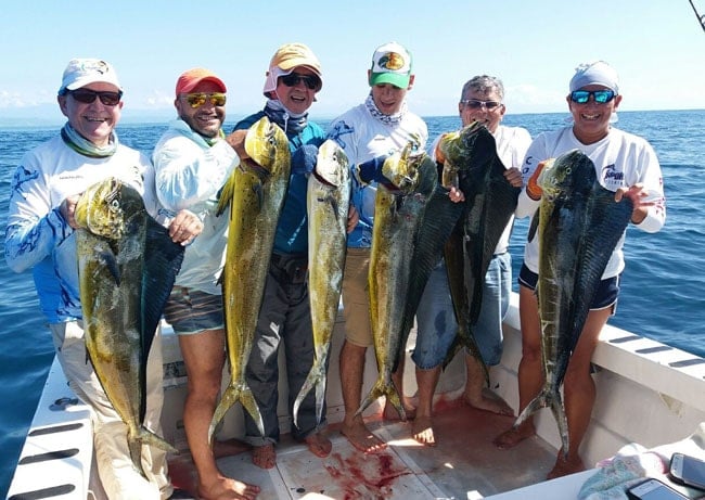 Group of fishermen enjoying Mahi Mahi trip