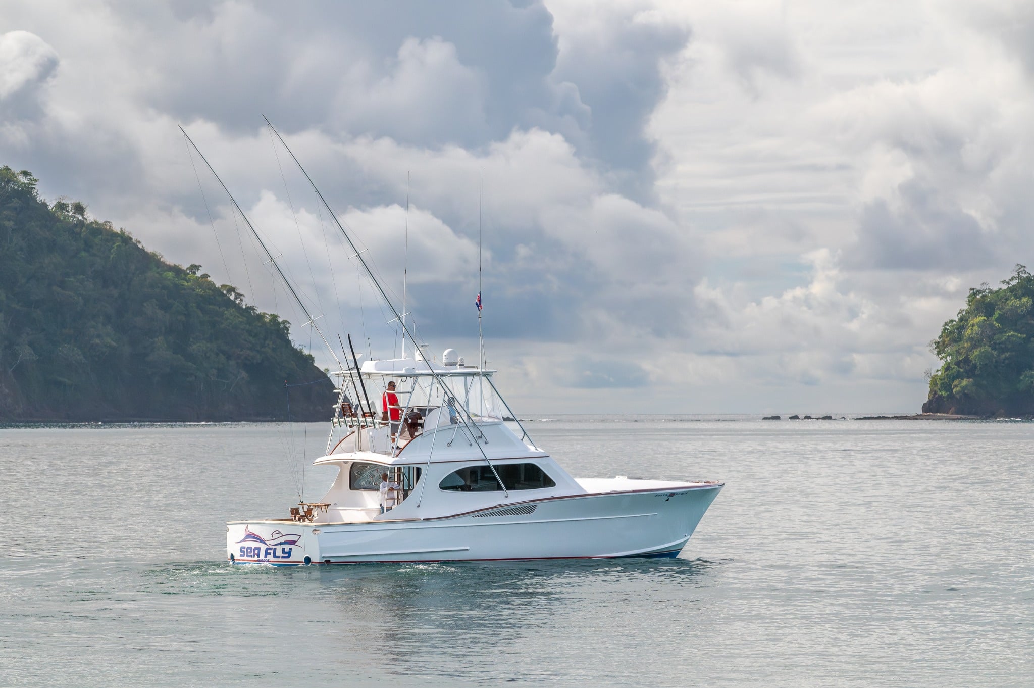 Sea Fly, a 50-foot Maverick sportfisher, in profile
