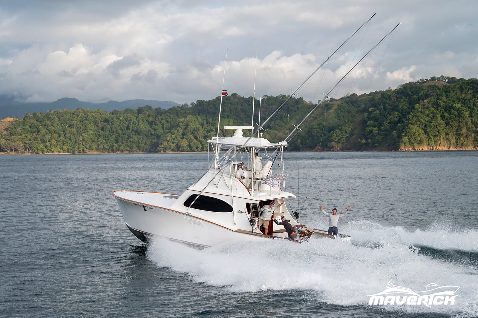Tiger Fly, a 42-foot Maverick sportfisher, cruising near the coast